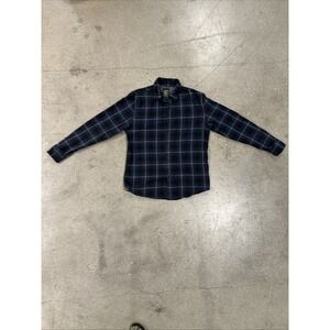 Grayers Flannel Shirt Mens Size M Blue Gray Plaid Heritage 100% Cotton Button Up